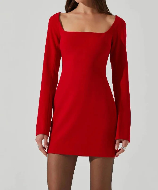 Calanthe Mini Dress Comfortable Fit-and-Flare Mini Dress