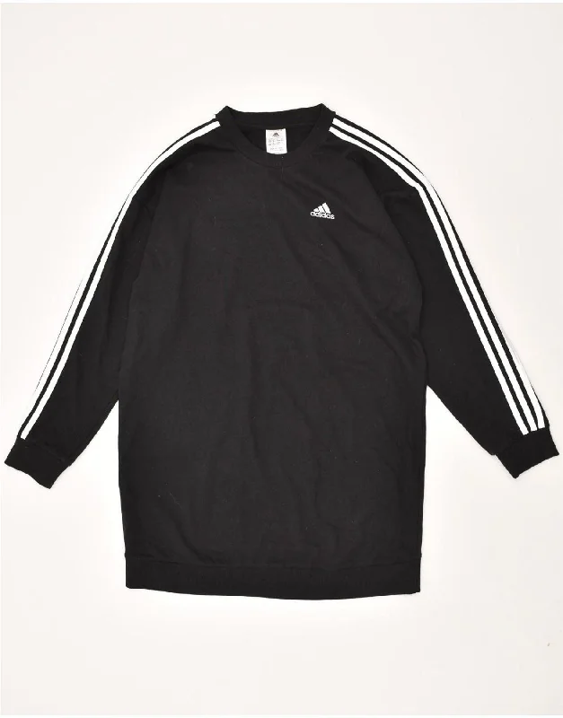 ADIDAS Womens Sweatshirt Jumper Dress UK 8/10 Small Black Cotton Hoodie with Belted Waist Structured Tailored ADIDAS Womens Sweatshirt Jumper Dress UK 8/10 Small Black Cotton Hoodie with Belted Waist Structured Tailored