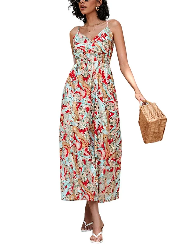 VERA DOLINI Dress Maxi Flowy Bohemian