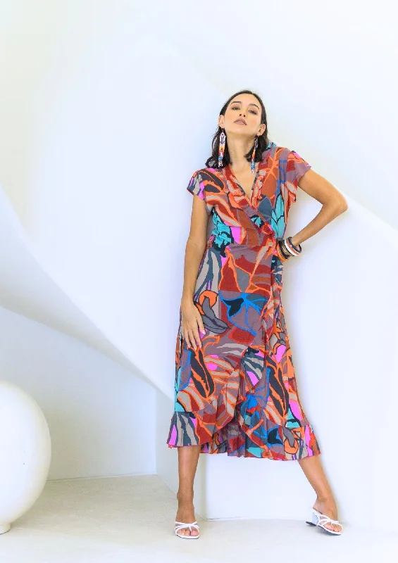 Emily Long  Wrap dress Multi Fonce Tunics Cozy comfortable