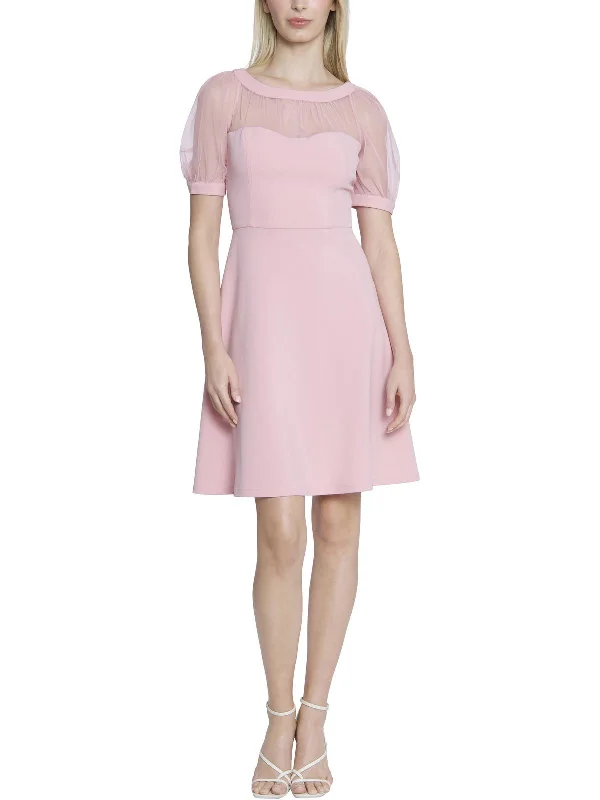 Womens Illusion Polyester Cocktail And Party Dress Tunics Luxurious high-end