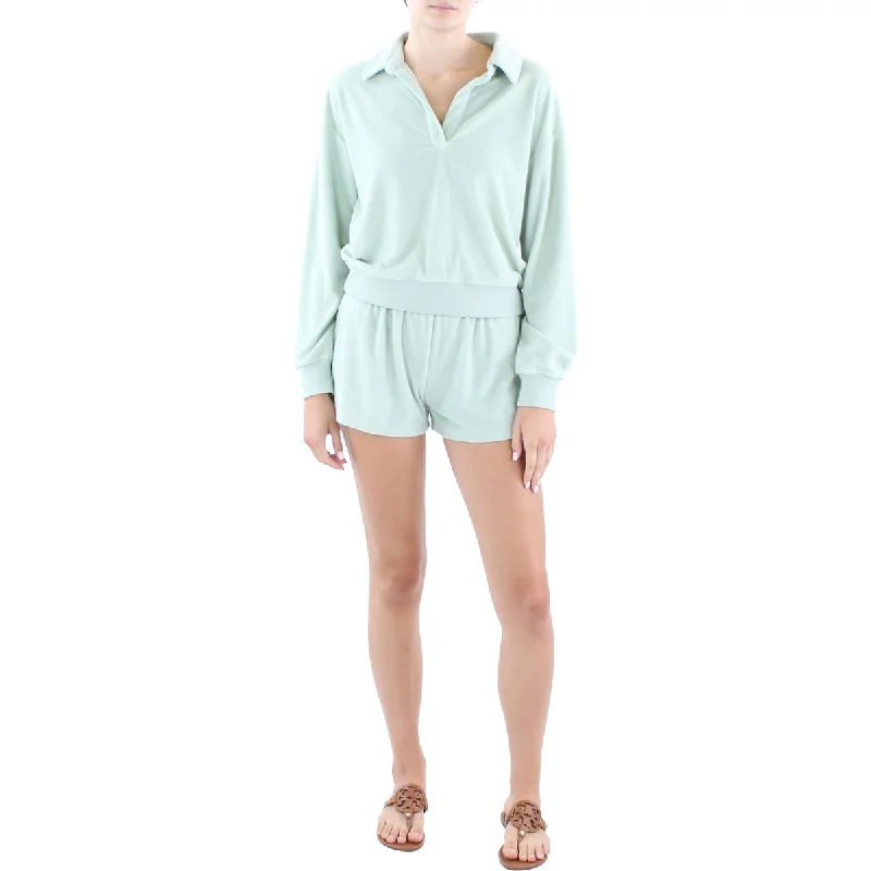 Z Supply Womens Ribbed Trim  Cotton Sweatshirt Hoodie with Hem Frayed Vintage Worn