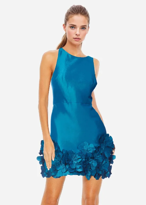 The Arielle Foral Hem Mini Dress Casual Mini Dress with Pockets