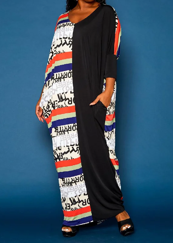 Hi Curvy Plus Size Women Multi Splice Caftan Maxi Dress With Pockets Turtleneck Warm Winter Hi Curvy Plus Size Women Multi Splice Caftan Maxi Dress With Pockets Turtleneck Warm Winter