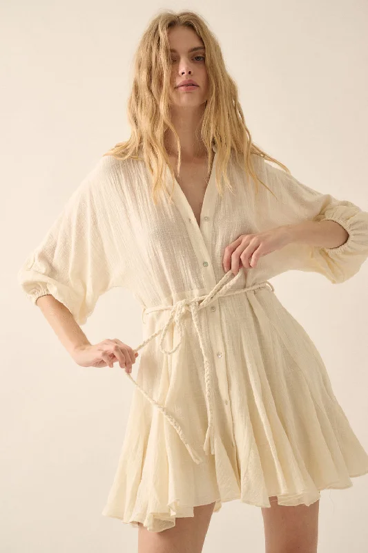 Isabella Pleated Mini Dress Elegant Silk Mini Dress