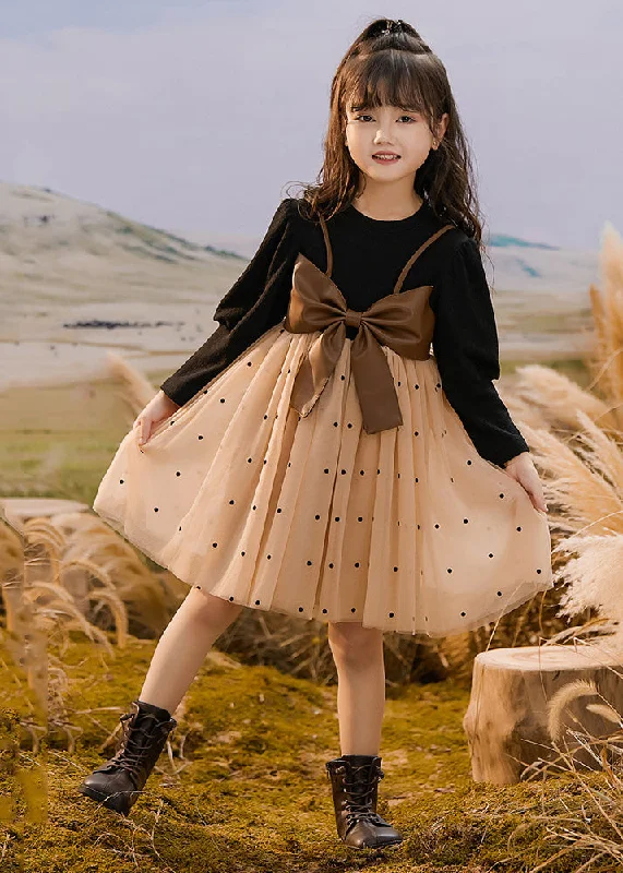 Fashion Colorblock O-Neck Bow Dot Patchwork Tulle Kids Vacation Maxi Dresses Spring TG009 Tunics Recommended stylist Fashion Colorblock O-Neck Bow Dot Patchwork Tulle Kids Vacation Maxi Dresses Spring TG009 Tunics Recommended stylist