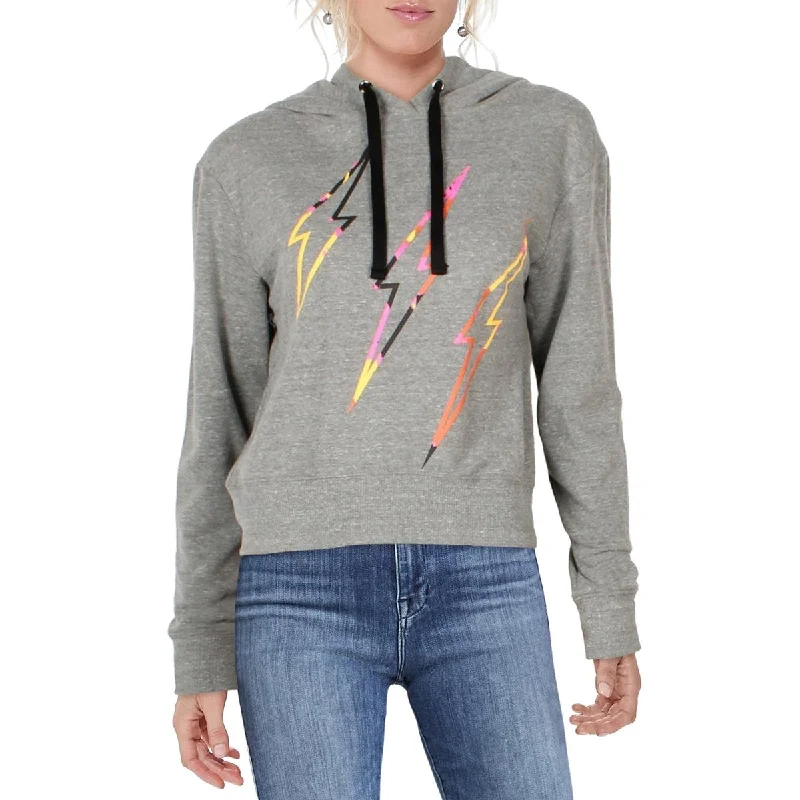 CHRLDR Womens Ribbed Trim Long Sleeves Hoodie Hoodie with Hem Drawcord Adjustable Customizable CHRLDR Womens Ribbed Trim Long Sleeves Hoodie Hoodie with Hem Drawcord Adjustable Customizable