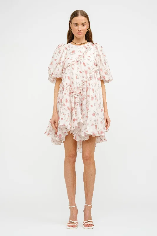 Isabelle Asymmetrical Mini Dress Elegant Off-Shoulder Dress Mini
