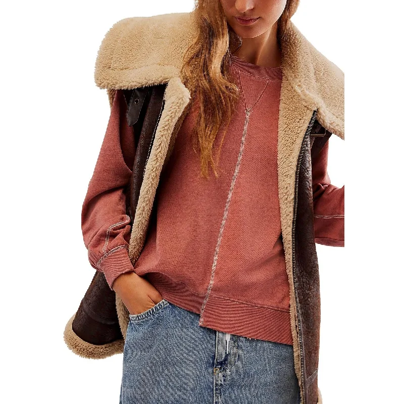 Free People Womens Distressed Cotton Sweatshirt Hoodie with Elastic Cuffs Stretchable Comfortable Free People Womens Distressed Cotton Sweatshirt Hoodie with Elastic Cuffs Stretchable Comfortable