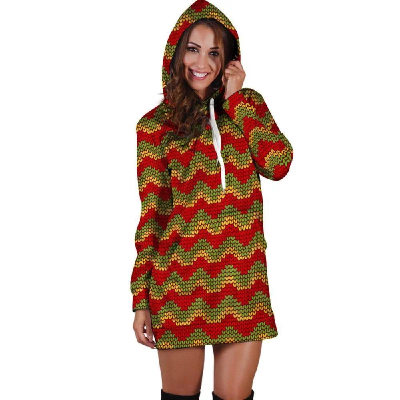 Classic Reggae Hoodie Dress Hoodie with Half-Zip Sporty Casual