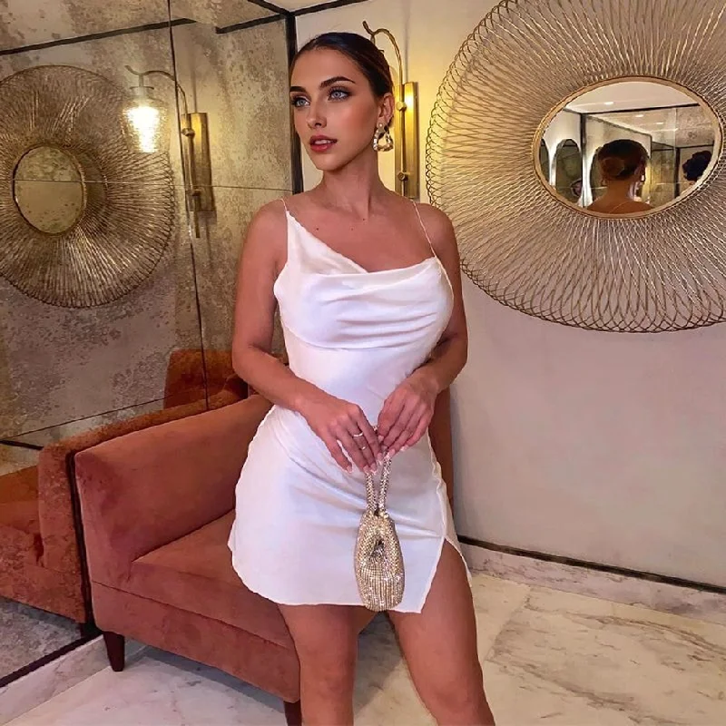 Julia Fashion - Sexy Halter Backless Slim Mini Dress Trendy Crossover Mini Dress