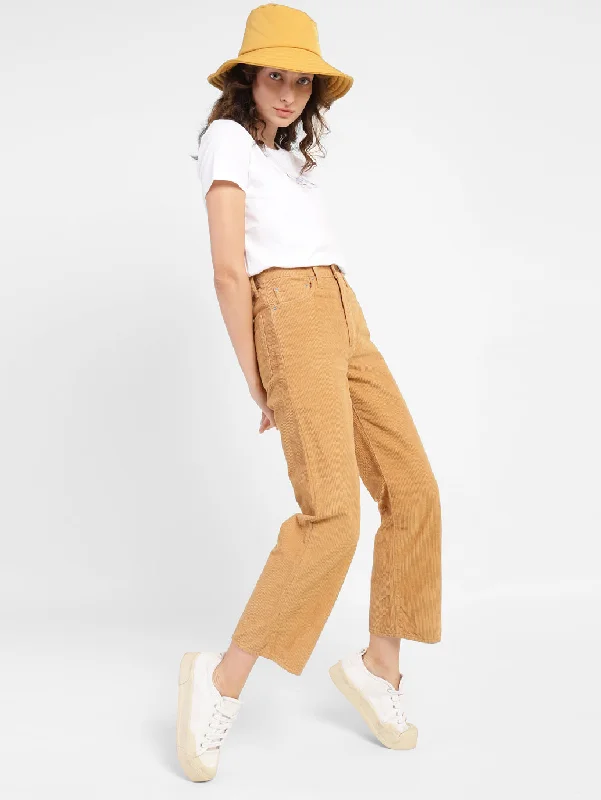 Women's High Rise Loose Fit Trousers Trousers Seasonal Trendy