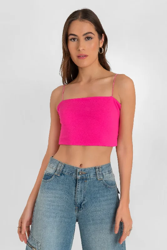 Crop top bandeau con tirantes Casual Formal Business