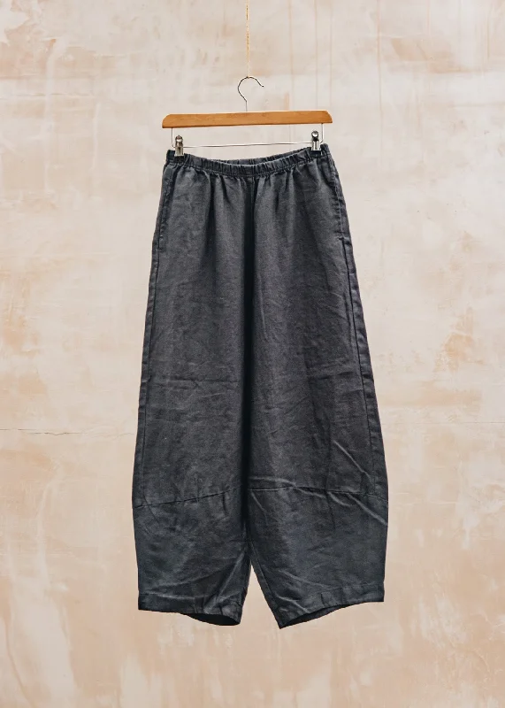 Solid Linen Lantern Trousers in Lights Out Trousers cozy soft