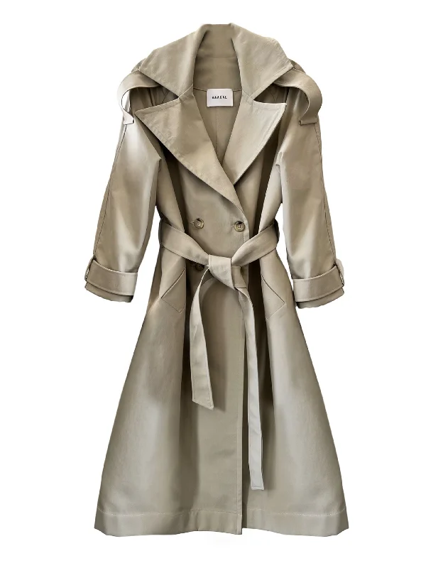Classic Trench Coat- in Nylon/ Cotton heavy Twill Bodycon Sheath Shift