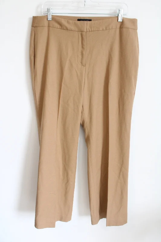 NEW Talbots Camel Brown Curvy Trouser Pant | 14 Petite Trousers Canvas Durable