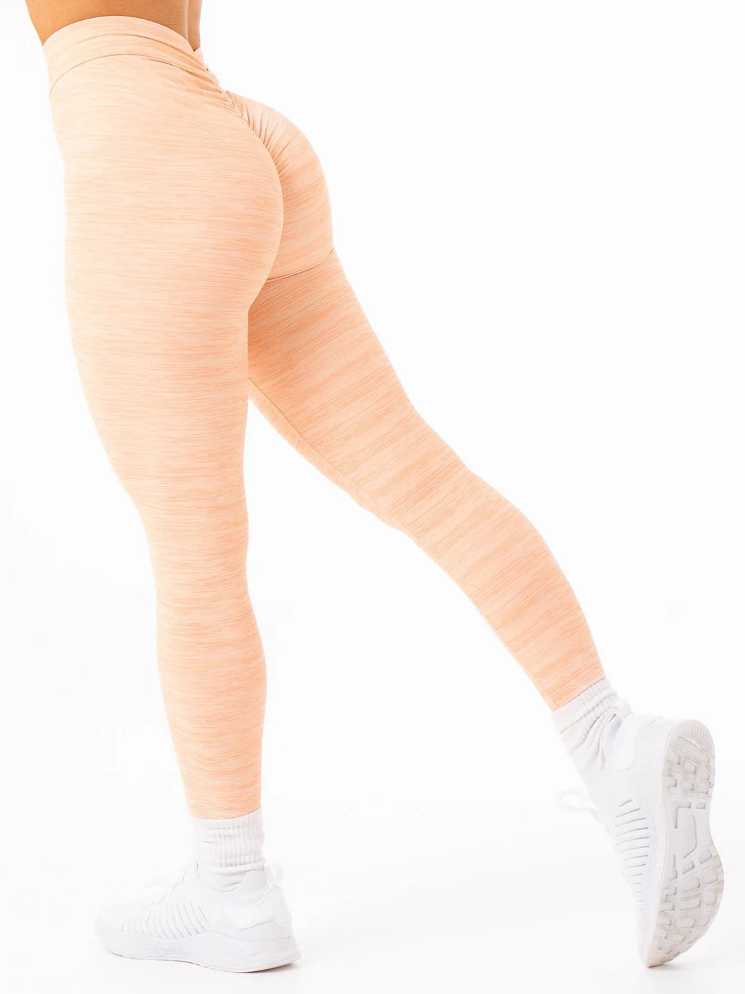 Ryderwear | NKD V Scrunch Leggings - Blush Marl Chic Workout Leggings