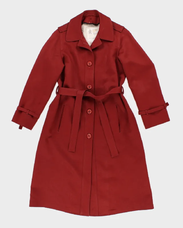 Vintage 70s London Fog Red Women's Coat - S Wool Cashmere Tweed