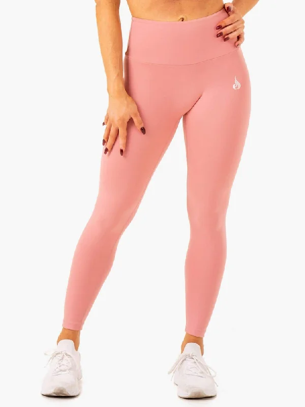 Ryderwear | Vital High Waisted Scrunch Leggings - Blush Pink Trendy Full-Length Leggings Ryderwear | Vital High Waisted Scrunch Leggings - Blush Pink Trendy Full-Length Leggings