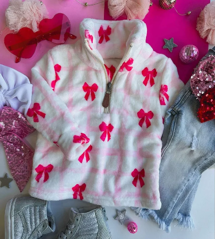 Pink + Red Bow Pullover Short Sleeve Top