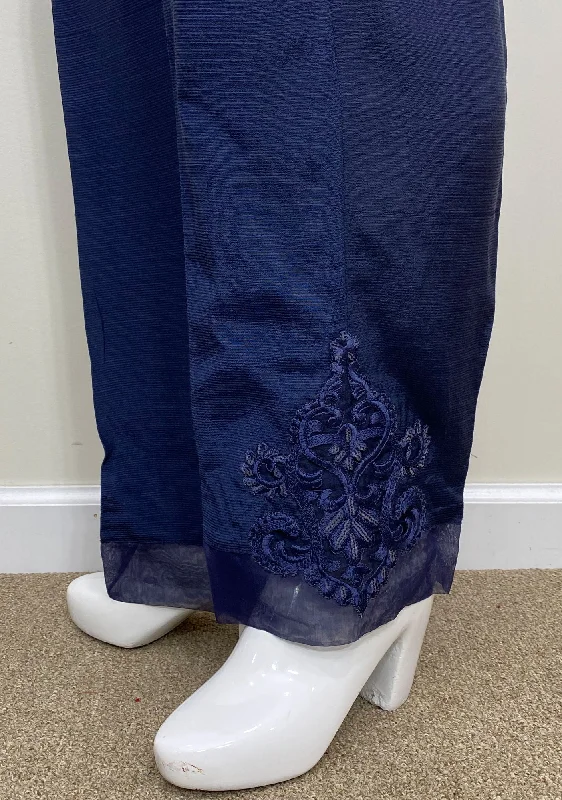 Bin Saeed Ready Made Women's Silk Trouser Trousers Spring Floral