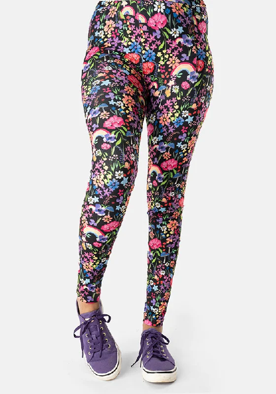 Rene Garden Rainbow Print Popsy Leggings Trendy Patterned Leggings