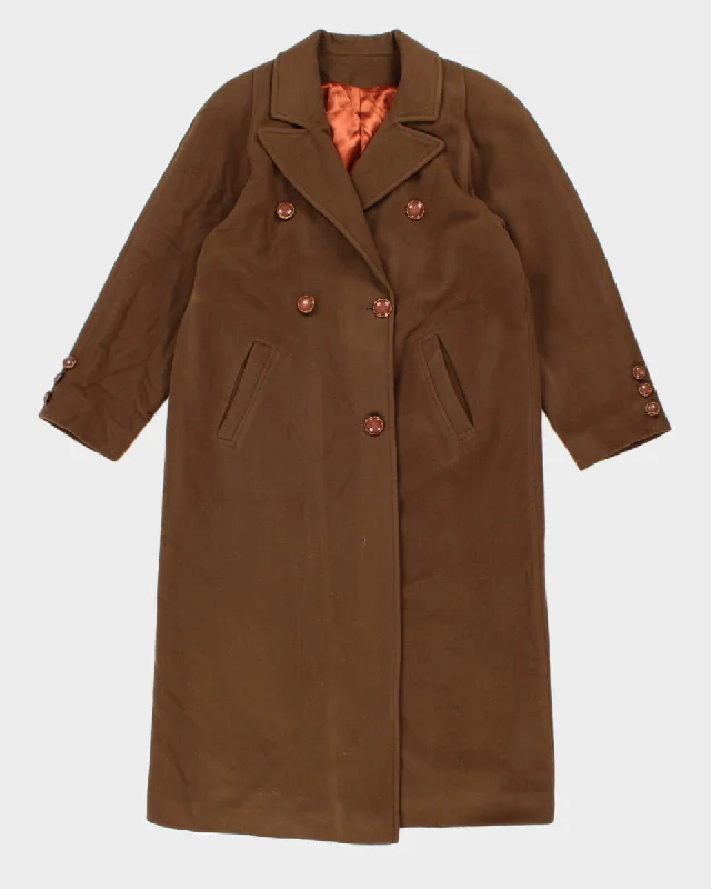 Vintage Anna Manteaux Collection Wool Blend Coat - M Mesh Canvas Denim