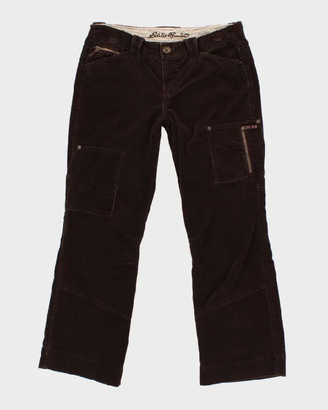 Vintage Eddie Bauer Brown Cord Trousers - W34 L28 Trousers Denim Blue