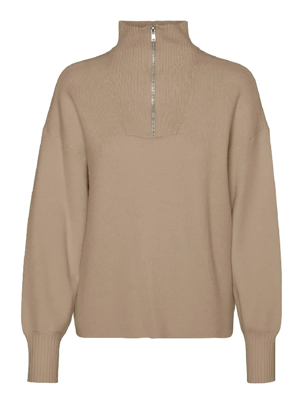 VMGOLDNEEDLE LS ZIP HIGHNECK PULLOVER Besom Neck Pullover