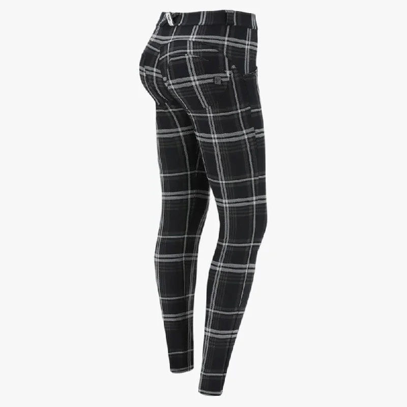 Freddy Womens Tartan Jacquard Regular Waist Wrup Shaping Trousers Black Check Trousers Ceremony Elegant Freddy Womens Tartan Jacquard Regular Waist Wrup Shaping Trousers Black Check Trousers Ceremony Elegant