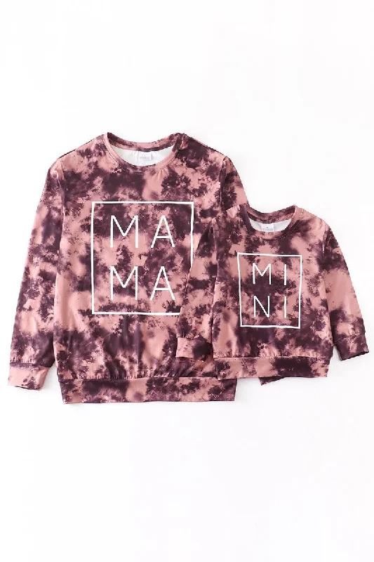 Mama + Mini Tie Dye Pullover Tapered Sleeve Pullover