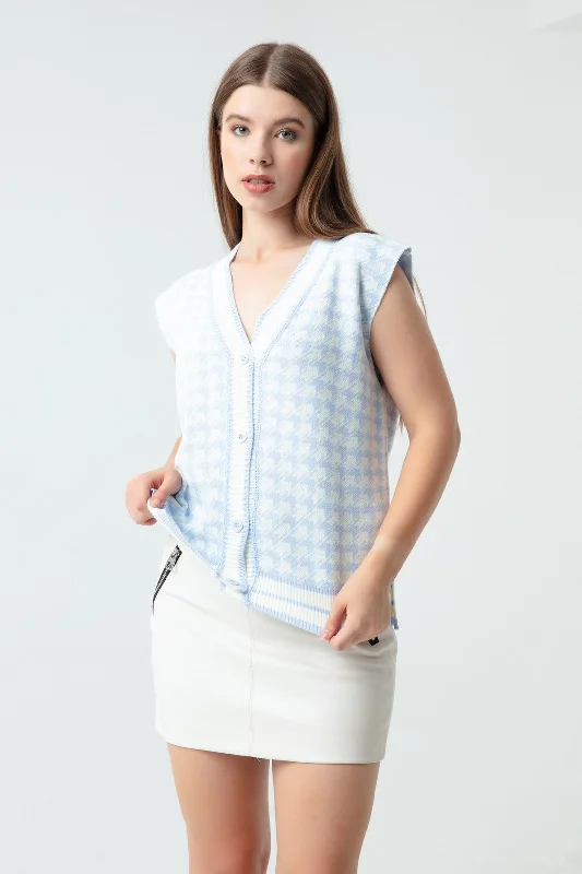 Women'S Coat Patterned Knitwear Vest Rayon Velvet Corduroy