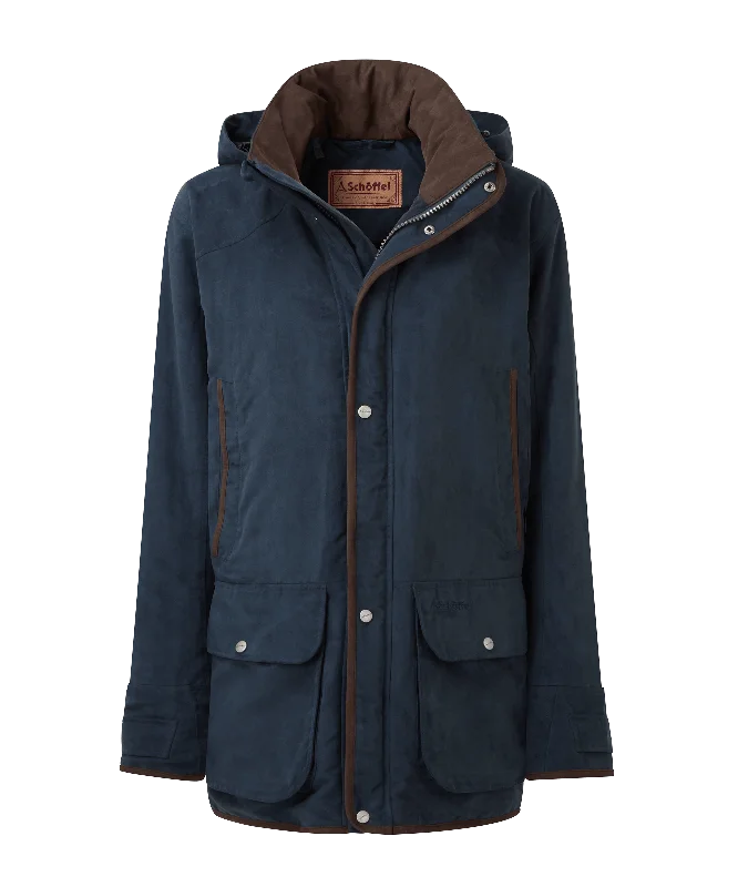 Oundle Country Coat - Navy Wool Cashmere Tweed