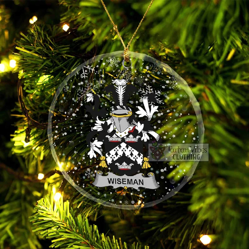 Wiseman Irish Clan Christmas Glass Ornament with Coat of Arms Zip Front Button Front Snap Front Wiseman Irish Clan Christmas Glass Ornament with Coat of Arms Zip Front Button Front Snap Front
