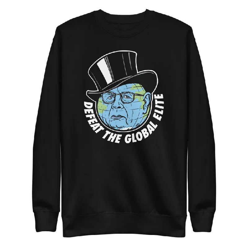 Defeat the Global Elite Unisex Fleece Pullover Flutter Sleeve Feminine