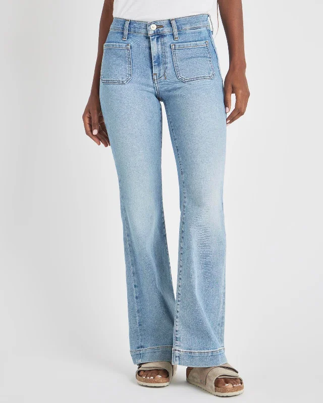 Medium Wash Denim Trouser Trousers Mesh Breathable