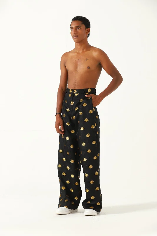 SILK MOTIF TROUSERS Trousers Handmade Artisanal