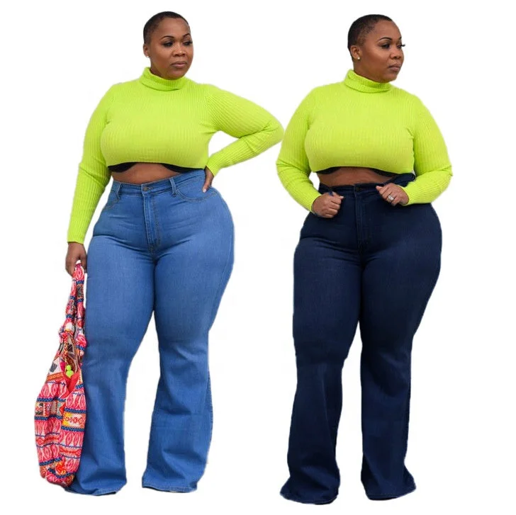 KX-2295 Factory wholesale blue jeggings jeans trousers flare denim pants slim fit high waist women plus size jeans Trousers stylish modern KX-2295 Factory wholesale blue jeggings jeans trousers flare denim pants slim fit high waist women plus size jeans Trousers stylish modern