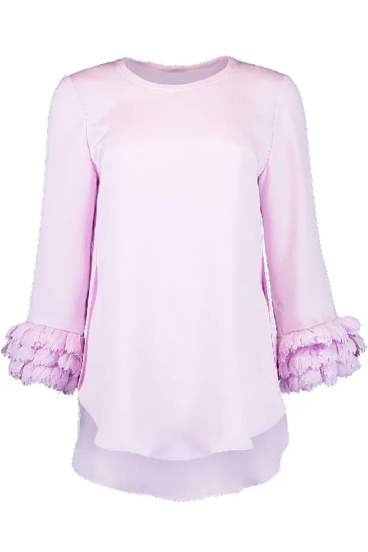 Tulip Cuff Pullover Top Thin Wool Pullover