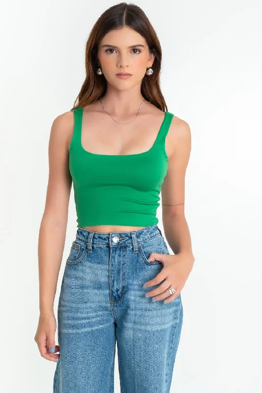 Crop top tirantes Mesh Fabric Canvas Fabric Denim Fabric