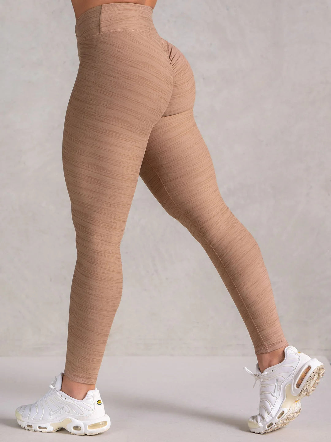 Ryderwear | Icon Cross Over Scrunch Leggings - Mocha Marl Fashionable Smooth Fit Leggings Ryderwear | Icon Cross Over Scrunch Leggings - Mocha Marl Fashionable Smooth Fit Leggings