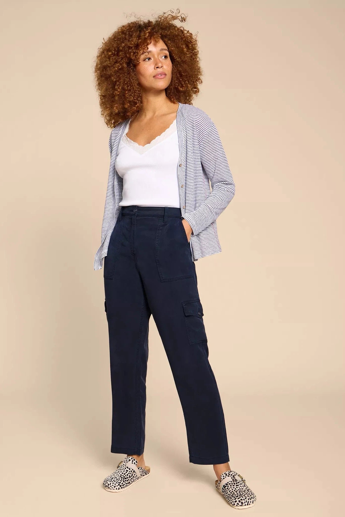 White Stuff Arlo Tencel Cargo Trousers Trousers Running Lightweight