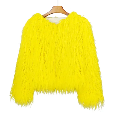 Furry Faux Fur Coat Fitted Loose Oversized