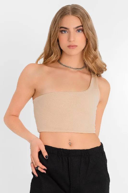 Crop top asimétrico un hombro Machine Wash Dry Clean Hand Wash