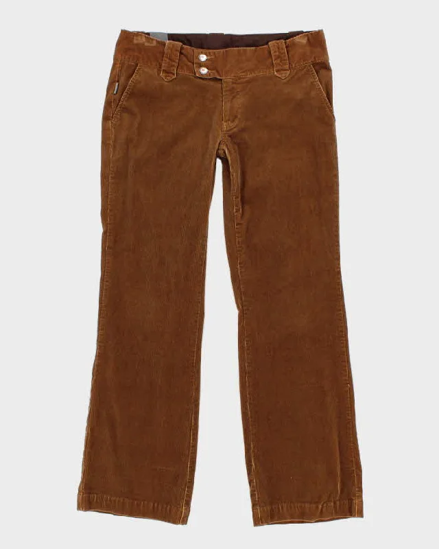 Y2K 00s Blurr Brown Corduroy Trousers - W35 L31 Trousers Palazzo Wide Leg