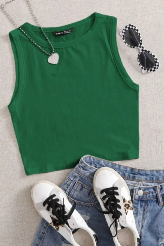 Styched Basic Crop Top Zippered Front Buttoned Front Snap Front