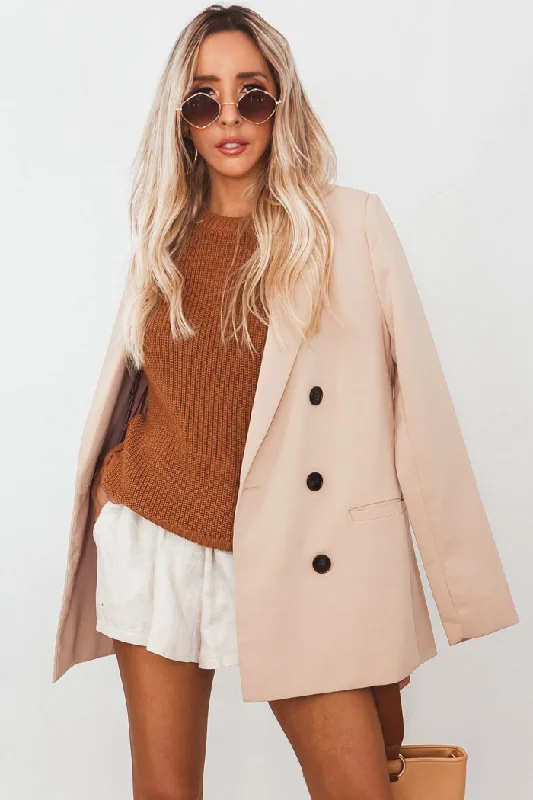Double-Breasted Short Trench Coat Hook-and-Loop Buckled Tied