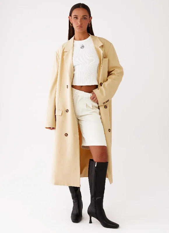 Stockholm Oversized Coat - Butter Cape Coat Herringbone Coat Tweed Coat