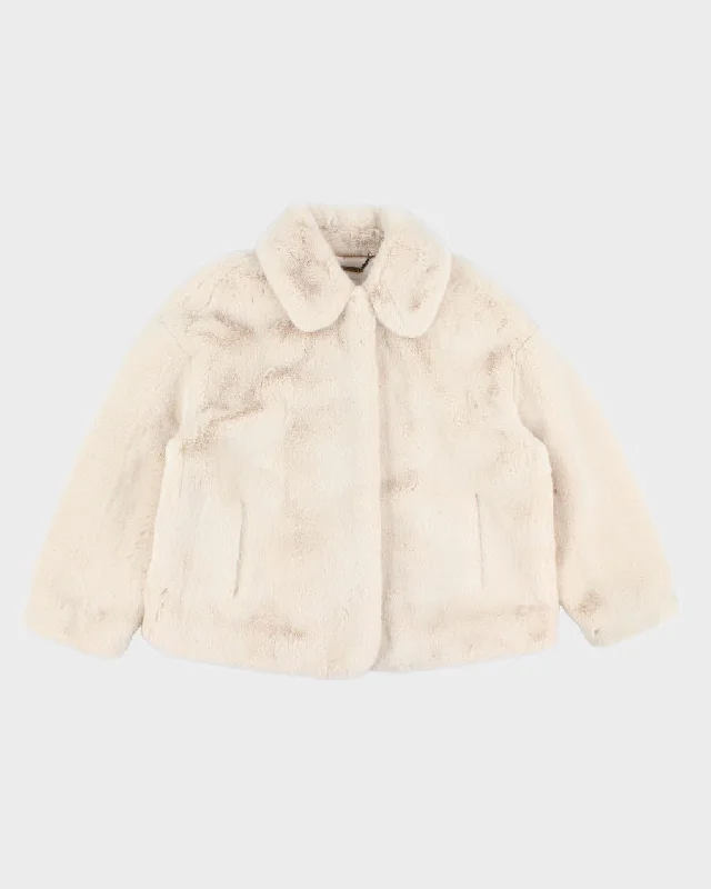 Ted Baker Oversized Faux Fur Coat - S Quilted Jacket Anorak Windbreaker
