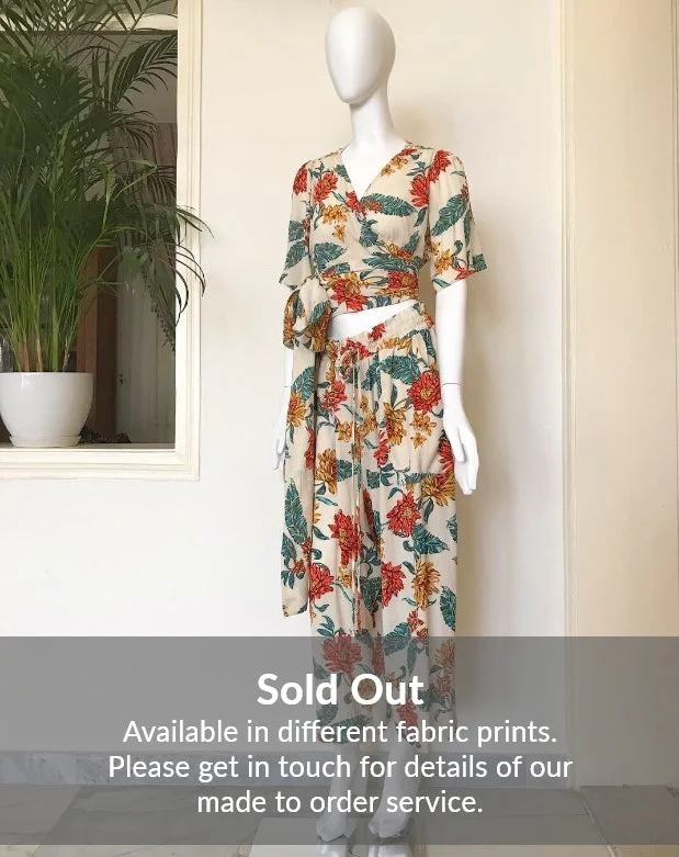 Floral print cotton cheesecloth trousers Trousers Evening Elegant